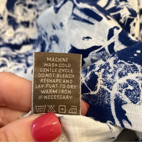 Raffi Blue and White Casual Button Down Shirt - Picture 6 of 7